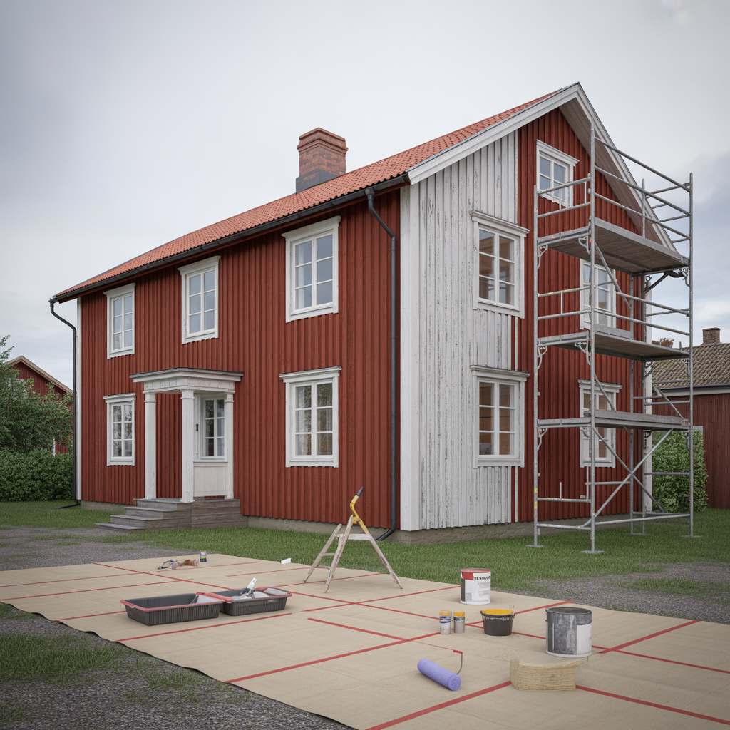 kostnad for att mala om fasad 2025 pris per m2